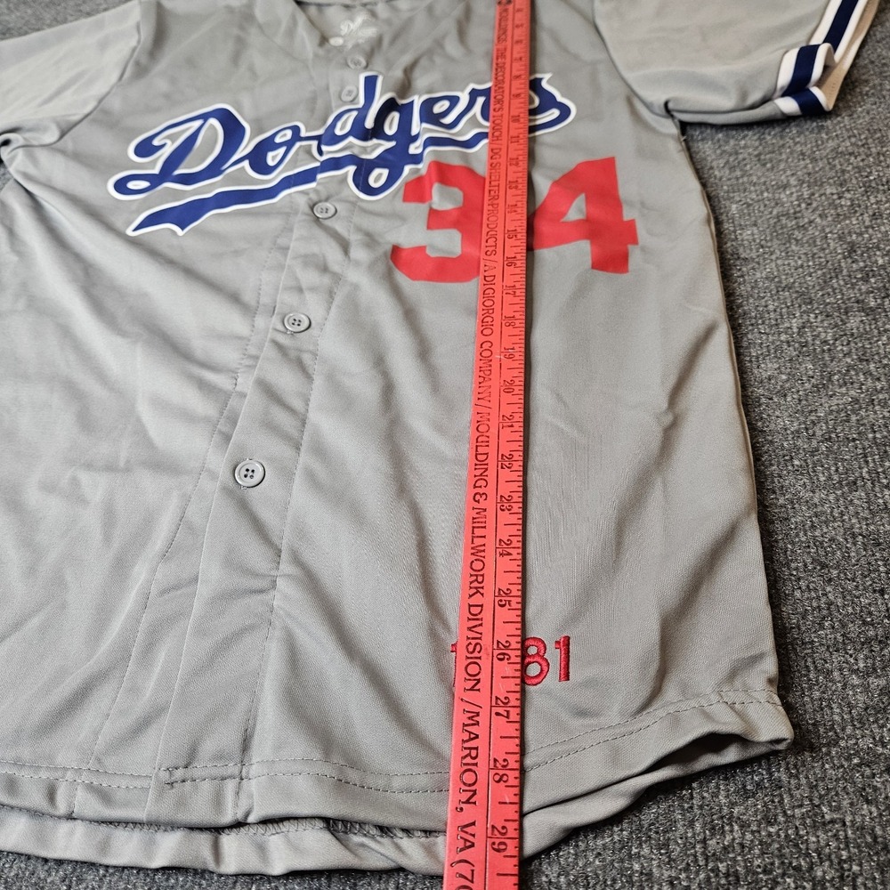 Los Angeles Dodgers Fernando Valenzuela 34 SGA Jersey Size Medium Gray Baseball - Picture 3 of 5